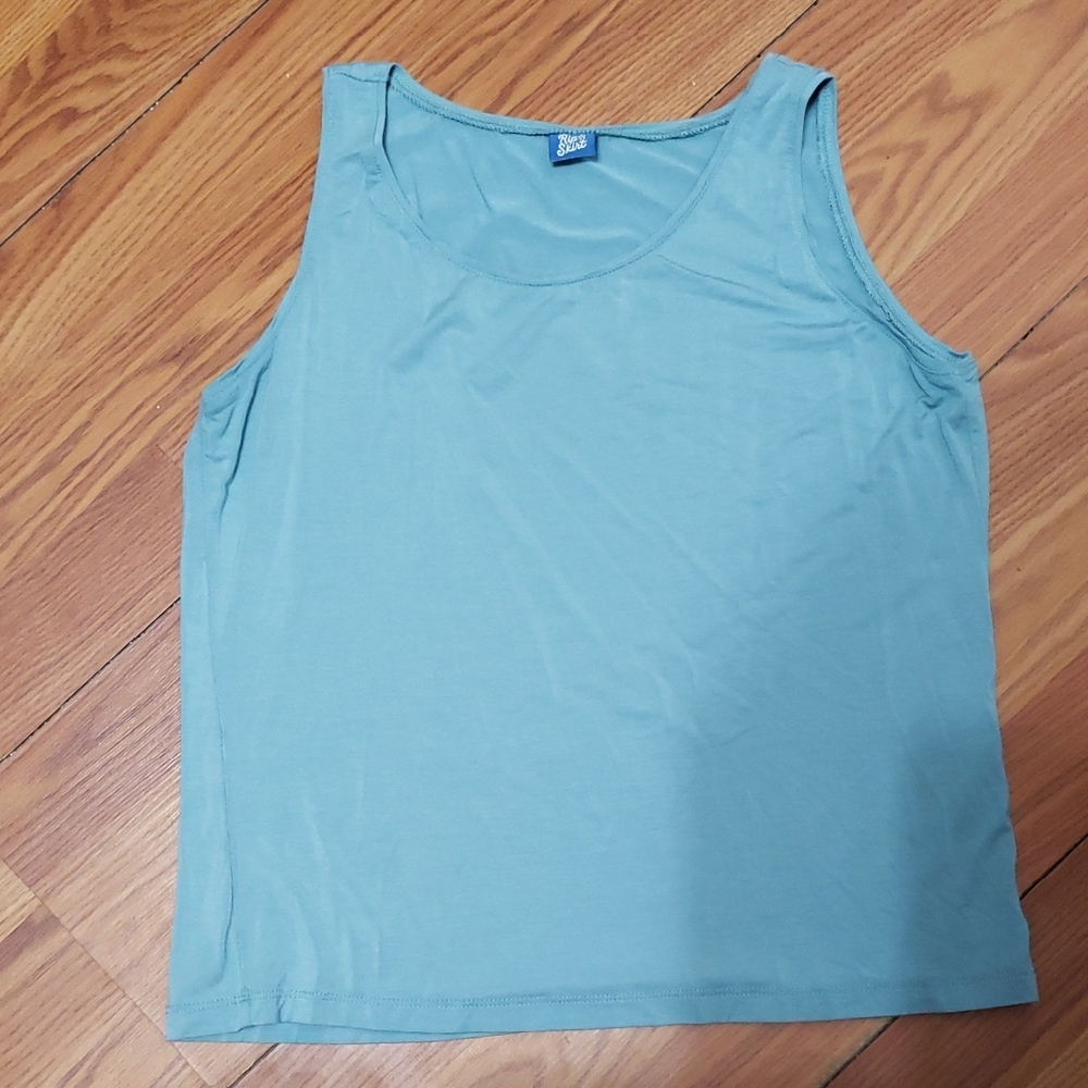 Rip Skirt Bluish Green Tank Top